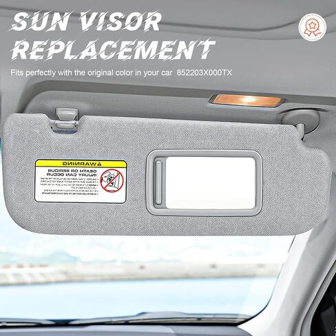 Gray Passenger Right Side Sun Visor Replacement Compatible with 2011 2012 2013 2014 2015 Hyundai Elantra Replace 852203X000TX in Saudi Arabia