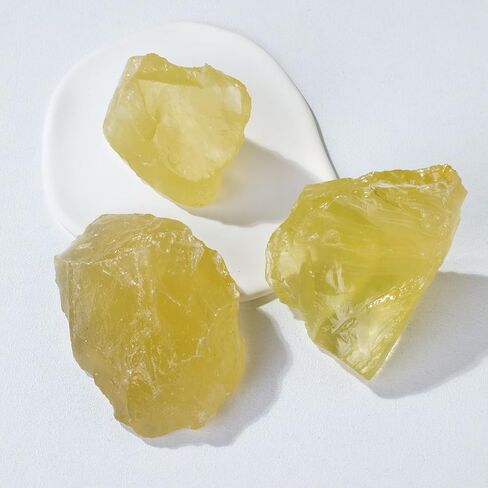 Apengshi 1pcs Citrine Raw Crystal 0.55-0.66lb Natural Crystal Healing Stones Rough Crystal Gemstones for Tumbling, Polishing, Home Decoration, Fish Tank Decoration DIY, Wicca Therapy in Kuwait