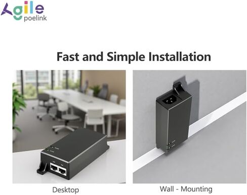 حاقن Gigabit PoE+ بقدرة 30 وات متوافق مع IEEE802.3at/af، يوفر الطاقة عبر شبكة إيثرنت PoE(15.4W) أو PoE+(30W) لمسافات تصل إلى 328 قدمًا، محول حاقن PoE للكاميرا/نقطة الوصول/هواتف IP، AG-P200 in Kuwait