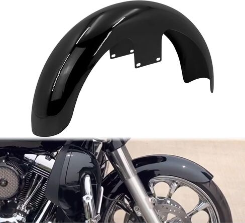 Front Fender 19'' 21'' 23'' Wheel Wrap Fit For Harley Touring Street Glide Road King Electra Glide Baggers (120/R19 Gloss Black) in Saudi Arabia