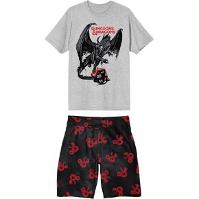Bioworld Dungeons & Dragons Men's 2-Pack T-Shirt & Lounge Shorts Sleep Set