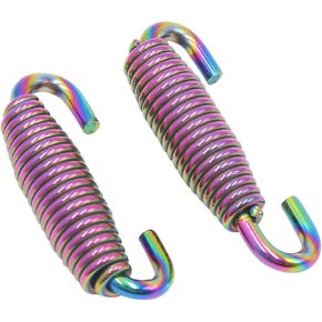 uxcell 2pcs 59mm Colorful Stainless Steel Motorcycle Exhaust Muffler Pipe Swivel Spring
