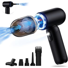 Handheld Car Vacuum Cleaner Cordless, 18000PA High Power Car Vacuum Cleaner & Air Duster/Blower, Portable Vacuum with Magnetic Dust Collection Bin, LED Light, 2 Gear Hand Held Vacuum for PC