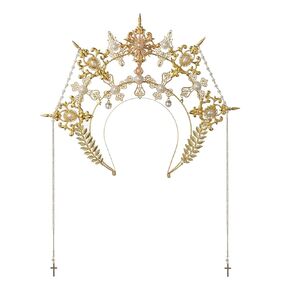 COSDREAMER Mary Halo Crown Headwear Spiked Zip Tie Halo Crown Sunburst Goddess Headwear