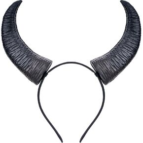 MOSTORY Dark Demon Horns Headband - Gothic Devil Horns Headband for Adult Witch Cosplay Halloween Outfit