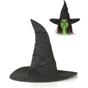 VZQI Witch Hat for Halloween Costume - Adjustable Sizes with Textured Fabric, Adult Witch Accessories Lines