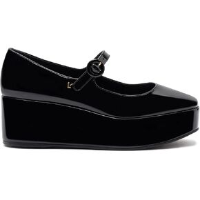Larroudé Blair Flatform In Black Patent Leather