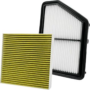 2PCS Cabin Engine Air Filter Kit JM802 JM2205 Fits for 2017-2024 CIVIC 2.0L, 2023-2024 HR-V HRV 2.0L, Replacement for CF11182, CA12051, 17220-5BA-A00, 80292-TF0-G01