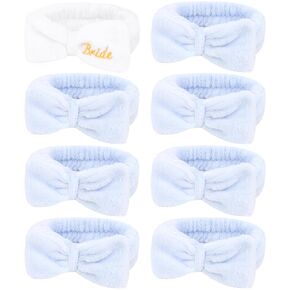 مجموعة Semato Bachelorette Party Set - Bride & Bridesmaid Spa Beadbands (1 Bride + 7 Blue)