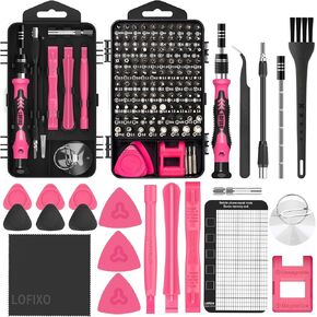 مفك البراغي فيليبس ، Torx ، Pentalobe ، Triangle Triwing ، Head Flat ، Star ، Eyeglasses REALS PINK Tool Box مع جهاز تحكم مفتاح iPhone/Xbox ، جرس الباب الحلقي ، MAC ، PS4