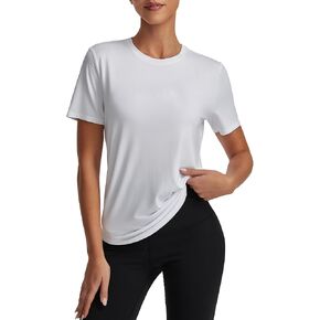 Short Sleeve Tops for Women Crew Neck T-Shirts Modal Tees Casual Loose Fit Trendy Lightweight Summer Outfits