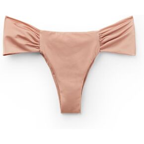 Woman's Draped Brazilian Swimsuit Bottom Shiny Satin