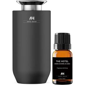 Car Diffuser Air Freshener with Hotel Scents Diffuser Oil - Three Adjustable Modes Intelligent Car Aroma Diffuser - Home Luxury Scents Refill - Rechargeable Waterless Diffuser for Home & Office