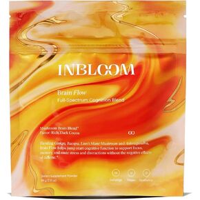 inbloom Kate Hudson Flow - نباتي ، مزيج من المشروبات اليومية الطبيعية من أجل الوظيفة المعرفية المحسّنة مع مكملات Ashwaganda و Lions Mane - نكهة الشوكولاتة الغنية - 14 حصصًا ، 2.9 أوقية (حزمة 1)