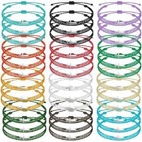 End of Year Student Gifts Cross Bracelets Christian Bracelet Multicolored Handmade Braided String Rope Christian Jewelry Adjustable Rope Bracelets for Family Friend Couple Friendship Gift