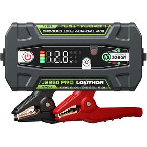 J2250 Pro Jump Starter مع ConnectMax ، 2250a LifePo4 بطارية بداية بطارية للغاز 8.0 لتر ومحركات ديزل 6.0 لتر ، قفز مع 60 واط في اتجاهين ،