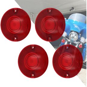 HDBUBALUS Flat Turn Signal Light Clear Lens Cover 3.25" Fit For Harley Touring Road King Electra Glides Ultra Glide Road Glide Street Glide 1986-up 4pc