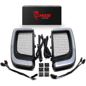 MZS Motorcycle LED Fairing Lower Grills, 2014-2024 Touring Turn Signals Running Light Compatible With Electra Street Road Glide Tri Ultra Limited Models