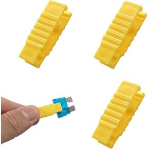 3PCS Car Fuse Puller Tool, Plastic Fuse Extractor Clip for Car Boat Mini Standard Blade Fuses Replacement, Universal Fuses Insertion Removal Tool Auto Maintenance Accessories (Yellow)