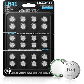 LR41 AG3 Batteries 24 Pack, L736 392 384 192 Premium Alkaline Battery 1.5V Button Coin Cell Batteries