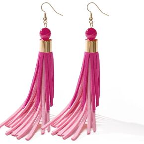 Coiris Boho الجلود ذات الطبقات المستعدية للنساء للنساء من جلد خفيفة الوزن متدلى من أقراط مصنوعة يدويًا شاطئ الصيف الشاطئ الغربي للنساء
