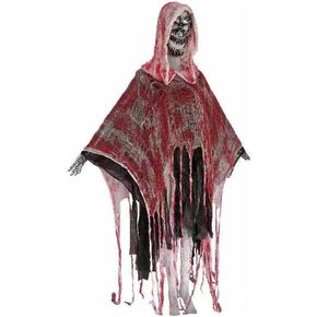 Adults Bloody Scary Halloween Hooded Cape Vampire Outfit Ghost Dealth Costume Cloak With Hat for Cosplay Halloween Party Women Men