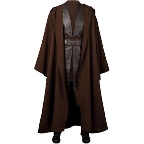 CosFantasy Men's Cosplay Cloak Robe Halloween Brown Knight Hooded Cloak C08387