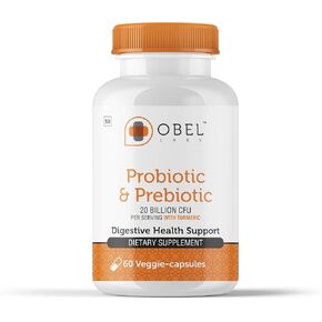 Ocbel Probiotic & prebiotic ملحق الدعم الصحي الجهاز الهضمي | مع الكركم | 20 مليار CFU لكل وجبة