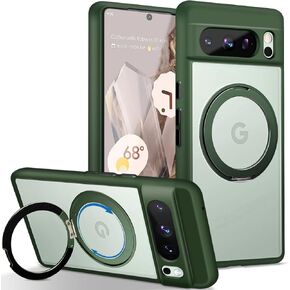 for Google Pixel 8 Magnetic Case Compatible with Magsafe [Invisible Kickstand] Slim Shockproof TPU Cover Durable Matte Translucent Back Protective Phone Case for Pixel 8 5G (Frosted Clear)