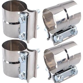 HAKZEON 4 PCS 5 Inch Exhaust Band Clamps, Stainless Steel Lap Joint Exhaust Clamp, Exhaust Pipe for Muffler, Headers, Elbow