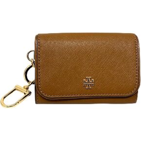 Tory Burch Women's 157146 Crossgrain Leather Emerson Flap Card Case Wallet (Moose)