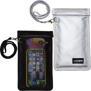 Faraday Bags for Phones and Car Keys, 2 Pack Portable Faraday Bag, RFID Signal Blocking Bag for Cell Phone Privacy Protection, Anti-Theft Pouch for Key Fob, Water Resistant And Fire Resistant