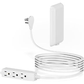 سلك توصيل مسطح لقطاع الطاقة بطول 3 أقدام - موسع منفذ حائط أبيض رفيع للغاية 3 منافذ مع غطاء حماية للأطفال للمطبخ، خلف التلفزيون، غرفة النوم، مدرج في قائمة ETL in Kuwait