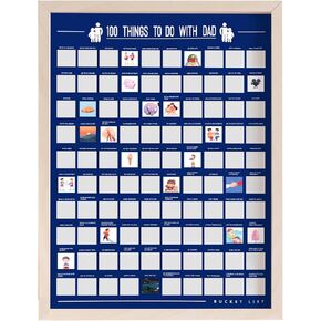 EIHFHIE Father's Day Gifts for Dad from Daughter Son Kids, 100 Things To Do With Dad Bucket List Scratch Poster,Personalized Father's Day