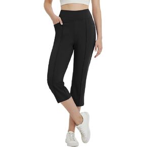 baleaf Womens Capri Yoga Pants with 4 Pockets Capris Leggings Dressy Casual Stretch Crop Lounge Straight Open Bottom Summer in Saudi Arabia