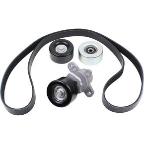 ApplianPar Belt Tensioner and Serpentine Belt Upper Lower Idler Pully for Nissan Altima 3.5 2007-2013, Maxima 2009-2014, Murano 2009-2014