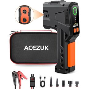 Jump Starter with Air Compressor, 4000A Portable Jump Starter Battery Pack with Air Inflator & Deflator Pump, 8 in 1 Car Jump Starter(7.0L Gas/5.5L Diesel), 12V Jump Pack, Large Display, Flashlight