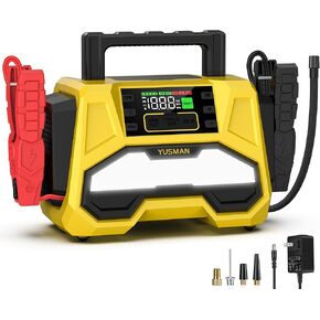 Jump Starter with Air Compressor, 8000A 150PSI Car Jump Starter, 24000mAh Portable Jump Starter Battery Pack(All Gas/12.0L Diesel), 12V Battery Jump Starter with Display, USB-C Port, 2 LED Light