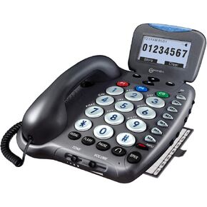 Ampli550 - Big Button Landline Telephone - Ultra Loud Corded Phone -Talking Caller ID, Talking Keys - Backlit LCD Display Screen - Hearing Aid Compatible in Saudi Arabia