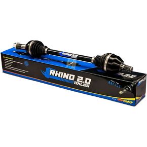 SuperATV Heavy Duty Rhino Front Axle Compatible with Polaris Sportsman 550/850/1000, Made of 4340 Chromoly Steel, Synthetic Grease to Keep CV's Cool, Maximized Shaft Size, See Fitment