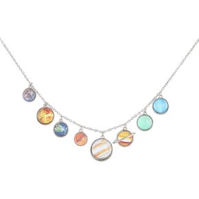 Planet Choker Necklace for Women Universe Galaxy Solar System Space Jewelry Eight Planets Guardian Star Saturn Gifts