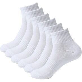 Men's Athletic Ankle Socks Cushioned Ankle Running Socks Stretchy Half Crew Quarter Sock Comfortable Durable 6 Pairs
