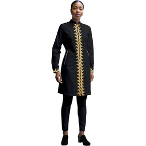 Women's Suit Gold Embroidery Blazer and Pants Set Dashiki Jacket Traditional African Clothes with Chain in Saudi Arabia