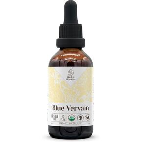 Blue Vervain USDA Organic Alcohol-Free Extract | Dietary Supplement, High-Potency Tincture | Natural Certified Organic Blue Vervain (Verbena Hastata) Dried Herb (2 oz)