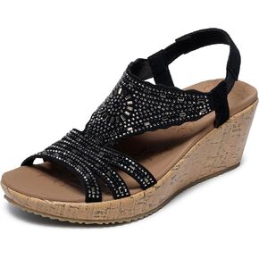 Skechers Women's Beverlee-Dazzling Charm Wedge Sandal