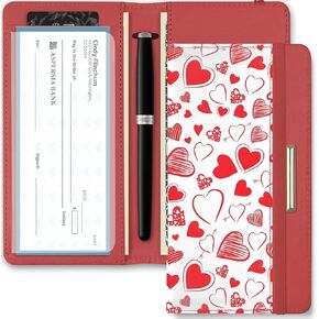 Letter Checkbook Cover, RFID Blocking Checkbook, Stylish, Lightweight, Slim Durable, Multi-Functional Checkbook Holder for Personal and Business Checks (Leopard-Black)