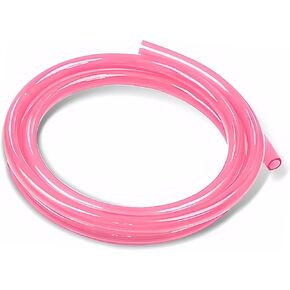 1 PC Motorcycle Carburetor Fuel Pipe, 118.1" Long 0.2" ID 0.3" OD Oil and Heat Resistant Rubber Flexible Hose, Plug-in Install Fuel Line Replacement, Universal for Motorcycles ATVs (Pink)