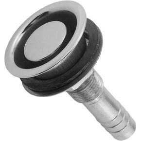 90 Degrees Stainless Steel 316 Fuel Tank Ventilation Port ,Marine M16 Vented Exhaust Pipe For 12mm To 15mm Inside Diameter Hose with Gasket Flush Mount (Style: 90°)
