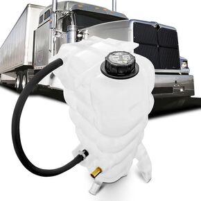 Partsflow Front Engine Pritiator Soodant Overflow Recovery Reservoir Expans Expans Tank W/Cap والأنابيب متوافقة مع 2003-2020 International Harvester 5900i/9200/9900i/Prostar 2591620C91 603-5105