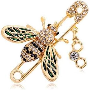 Cute Bee Brooch Crystal Enamel Brooch Insect Brooch Scarf Dress Collar Brooch Set Decorative Brooch Jewelry Accessories Gift